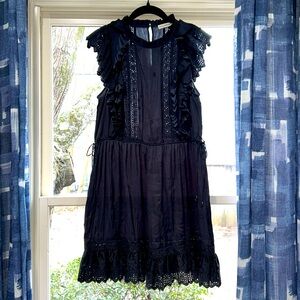 Ulla Johnson lace eyelet sleeveless ruffle dress